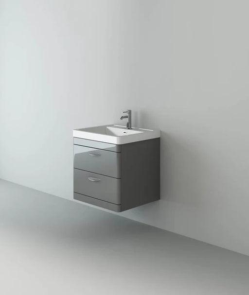 Apollo 700 Wall hung Unit and Ceramic Basin Grey Gloss