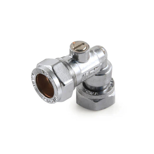 Chrome 15mm Angled Isolating Valve