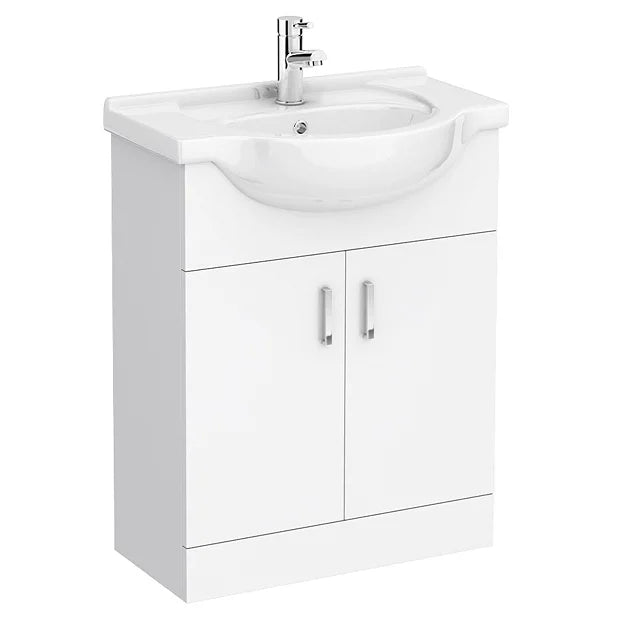 White 650mm Vanity Unit