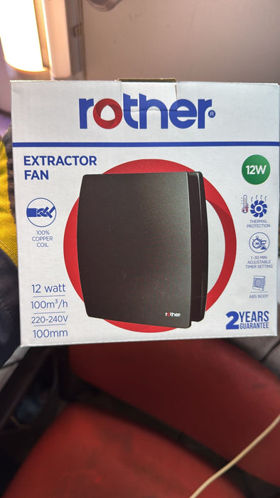 Rother Extractor Fan 12W Blackb