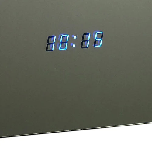 Touch Sensor Backlit Mirror w/ Shaving Socket, Digital Clock & De-Mist Pad