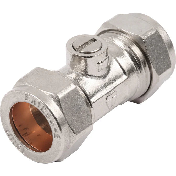 Chrome 22mm Isolating Valve