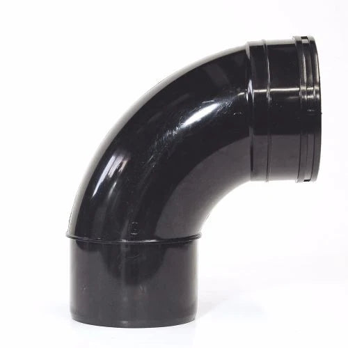 110mm Solvent Soil 92.5 Degree Single Socket Bend - Black