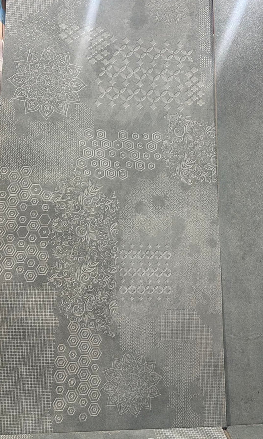 Porcelain Sand Grid Deco 60 x 120 Floor Tile