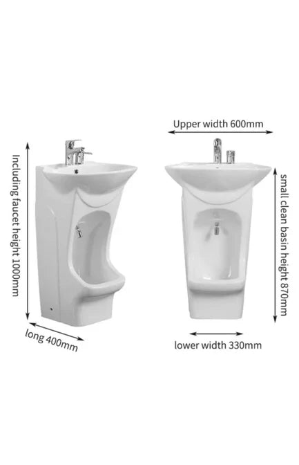 Wudu Wash Basin Ceramic Foot Basin Dual Level Bathroom Sink Elderly Minimalist White Special Taps & Fittings Included