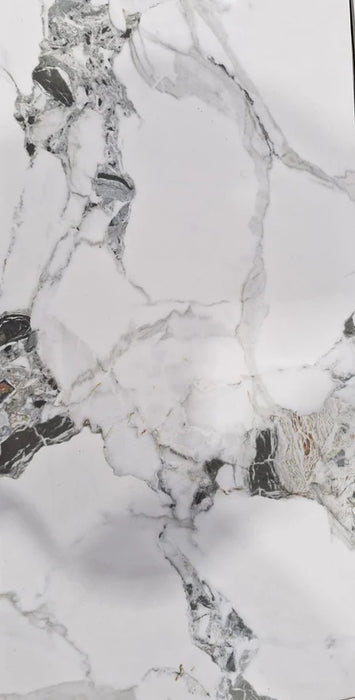 White Constalion Marble Gloss Tile 12mm x 600mm