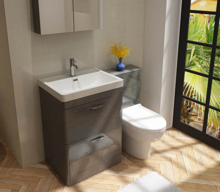 Apollo 600 FS Unit And Ceramic Basin Grey Gloss