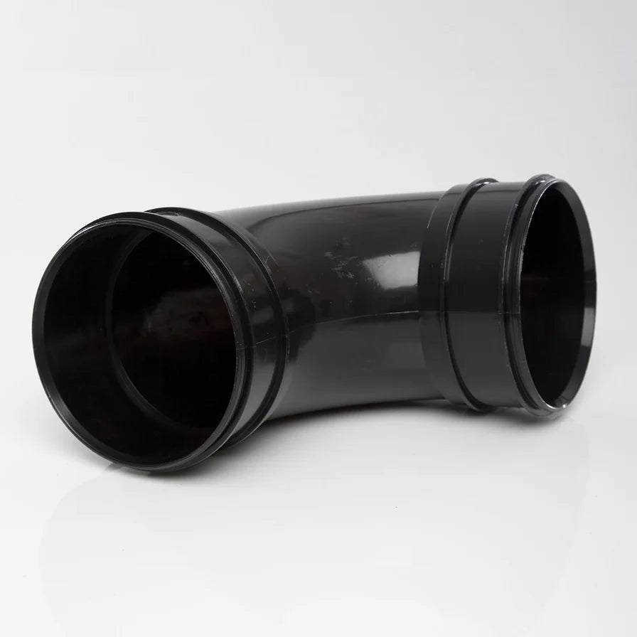 110mm Solvent Soil 92.5 Degree Double Socket Bend - Black