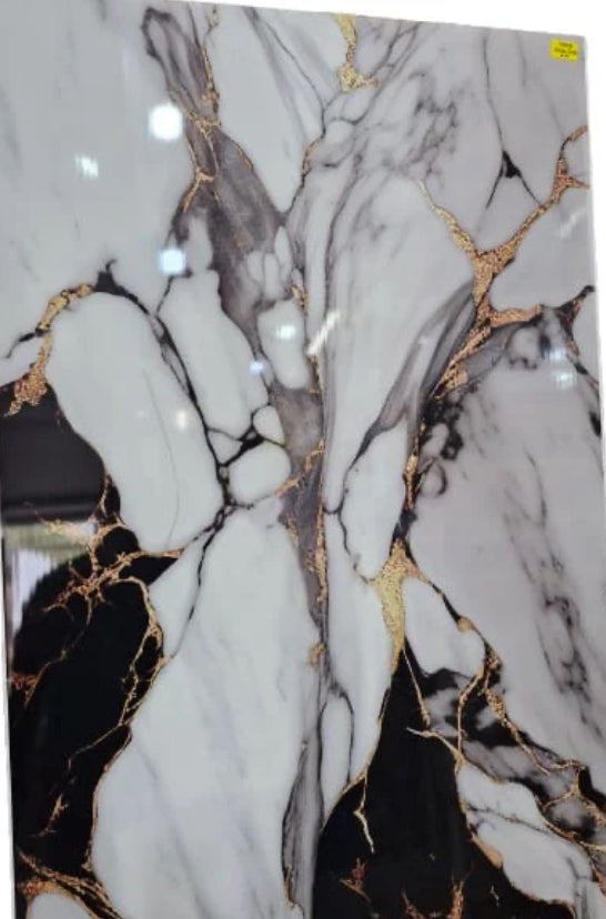 White Gloss Marble Shower Panel