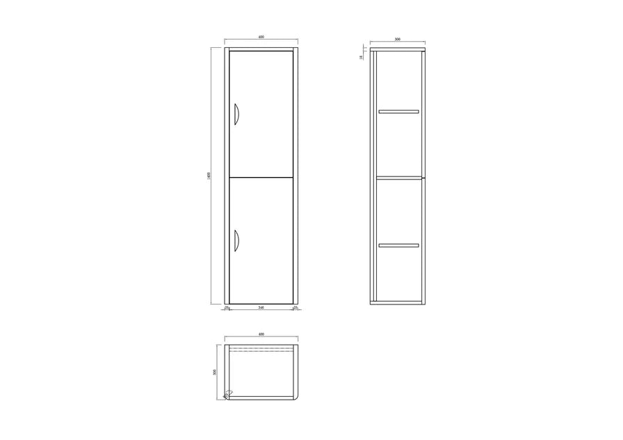 Apollo Grey Gloss Tall Wall-Hung Unit