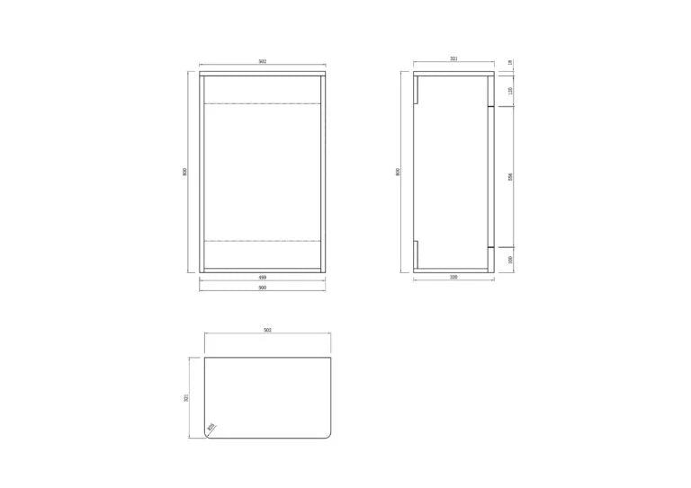 Apollo 500×200 Round Edge WC Unit Anthracite Grey