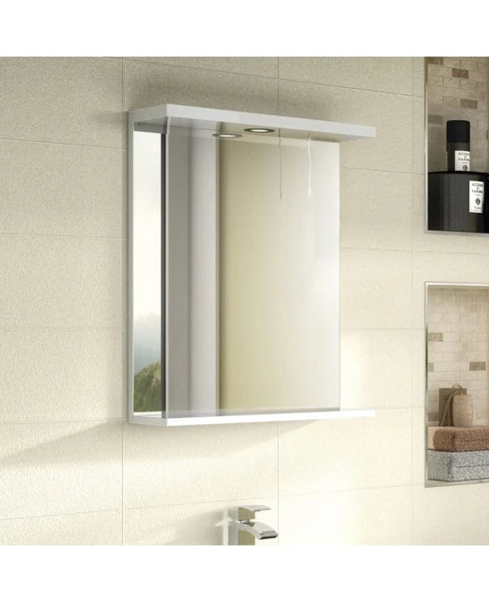 Nuie Premier Mayford Gloss White 550mm Mirror With Light Canopy