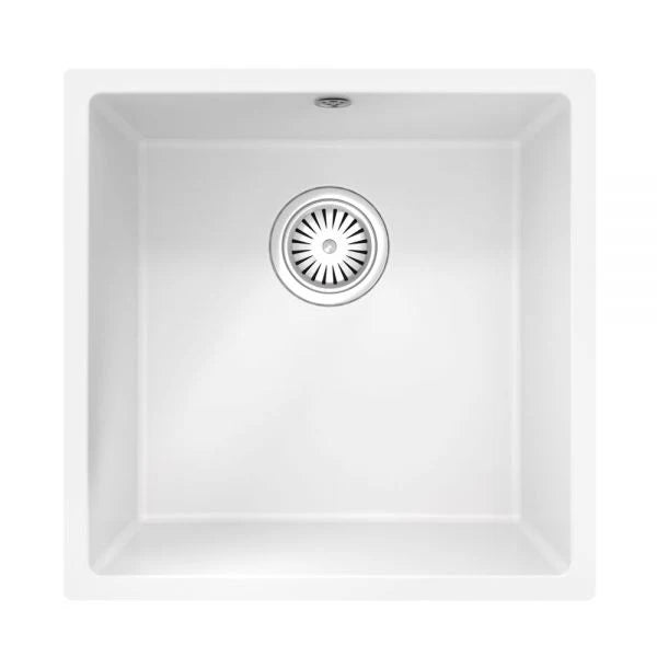 Bowl Inset or Undermount Matt White Comite Kitchen Sink