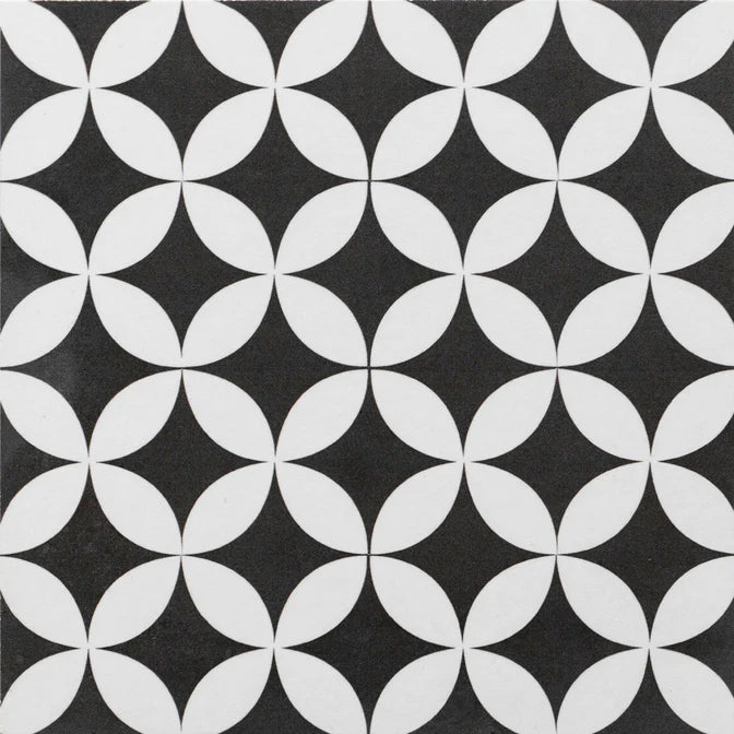 Corolle Blanc Noir Tile - 45x45mm