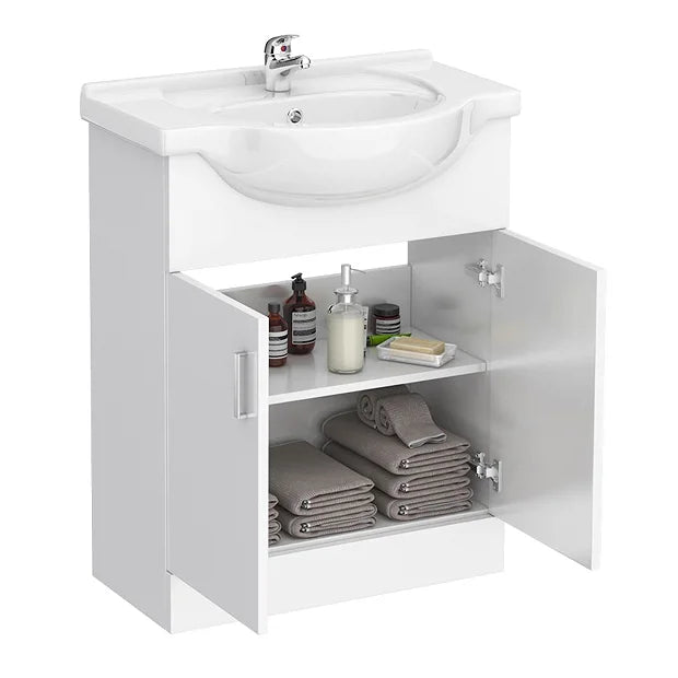 White 650mm Vanity Unit