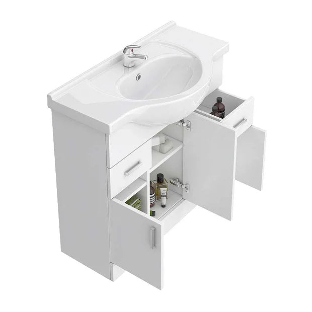 White 850mm Vanity Unit CV850