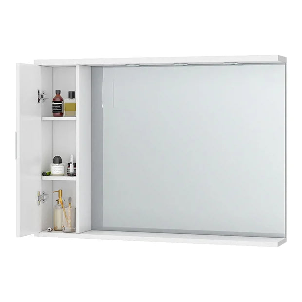 Cove White Illuminated Mirror Cabinet (1050mm Wide)