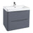 Monza Matt Grey 600mm Wide Wall Mounted Vanity Unit