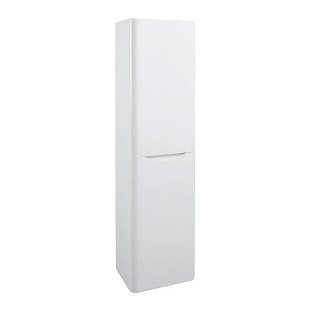 Monza Matt Grey & White Tall Wall Hung Storage Unit - 1500mm High