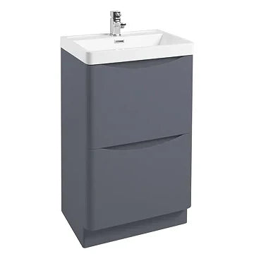 Monza Matt Grey & White 800mm Wide Floor Mounted Vanity Unit