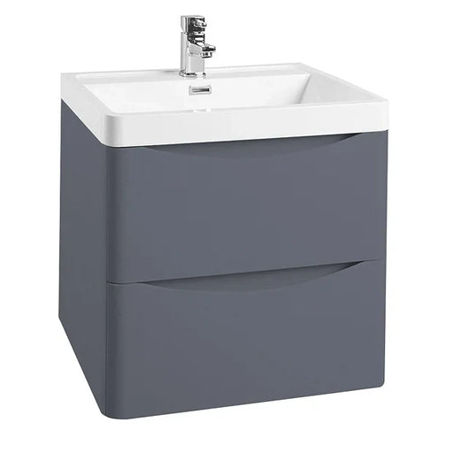 Monza Matt Grey & White 500mm Wide Wall Mounted Vanity Unit