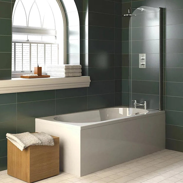 Hinged Curved Top Bath Screen (785 x 1400mm)