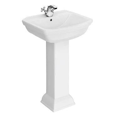 Hemsley Traditional Basin + Pedestal (1 Tap Hole)