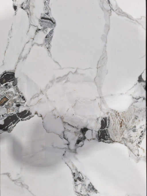 White Marble Glass Effect 600 x 1200 mm Polished Porcelain Wall & Floor Tiles