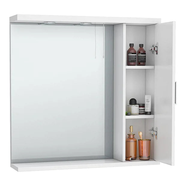 Cove White Illuminated Mirror Cabinet (750mm Wide)