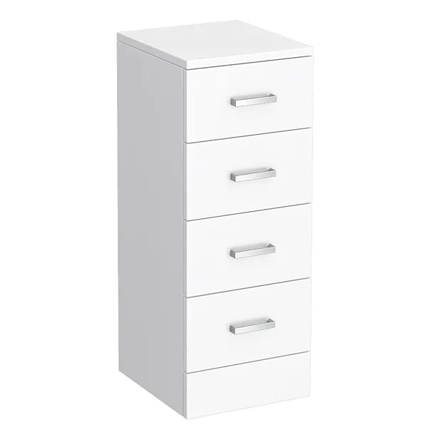 Cove 300x330mm White 4 Drawer Unit